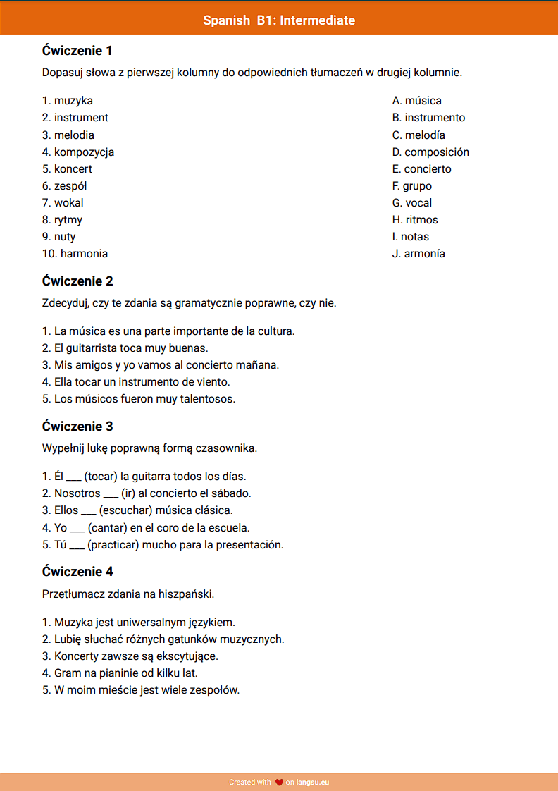 Spanish workbook B1