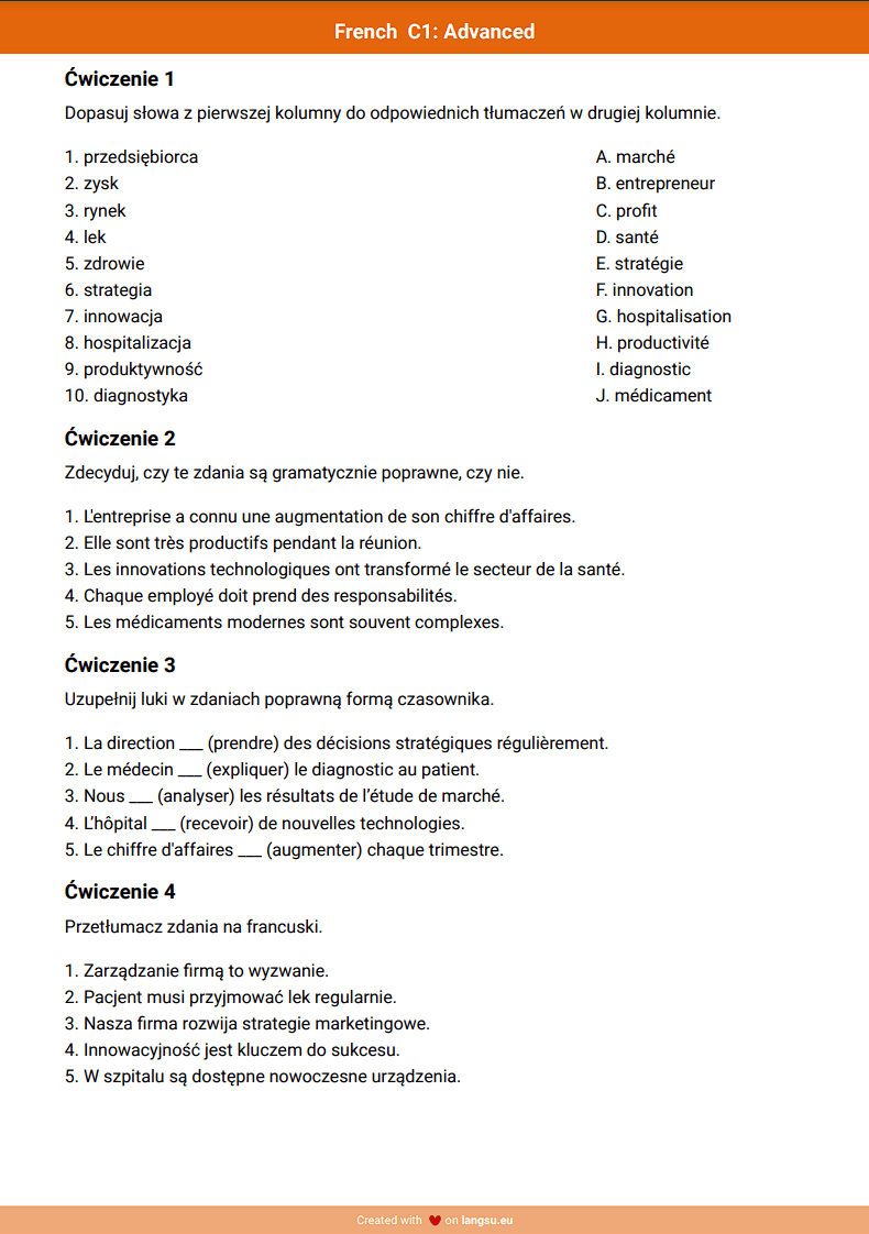 French workbook C1